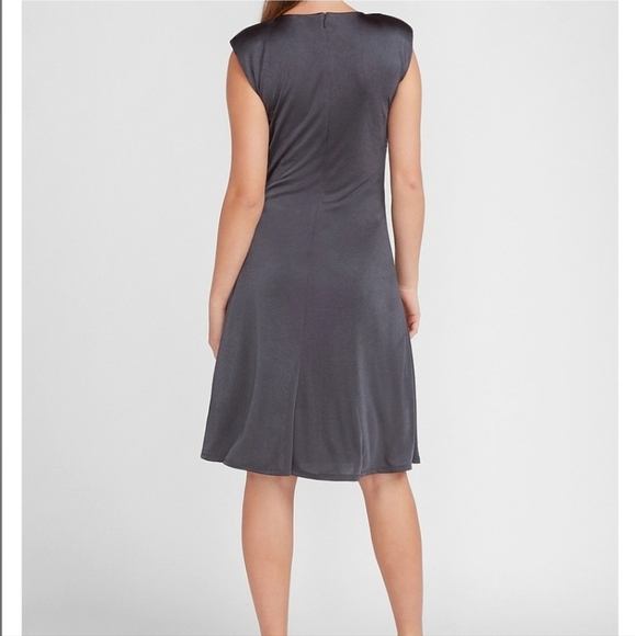 Express Satin Cap Sleeve Side Ruched Dress NWT - Picture 3 of 6